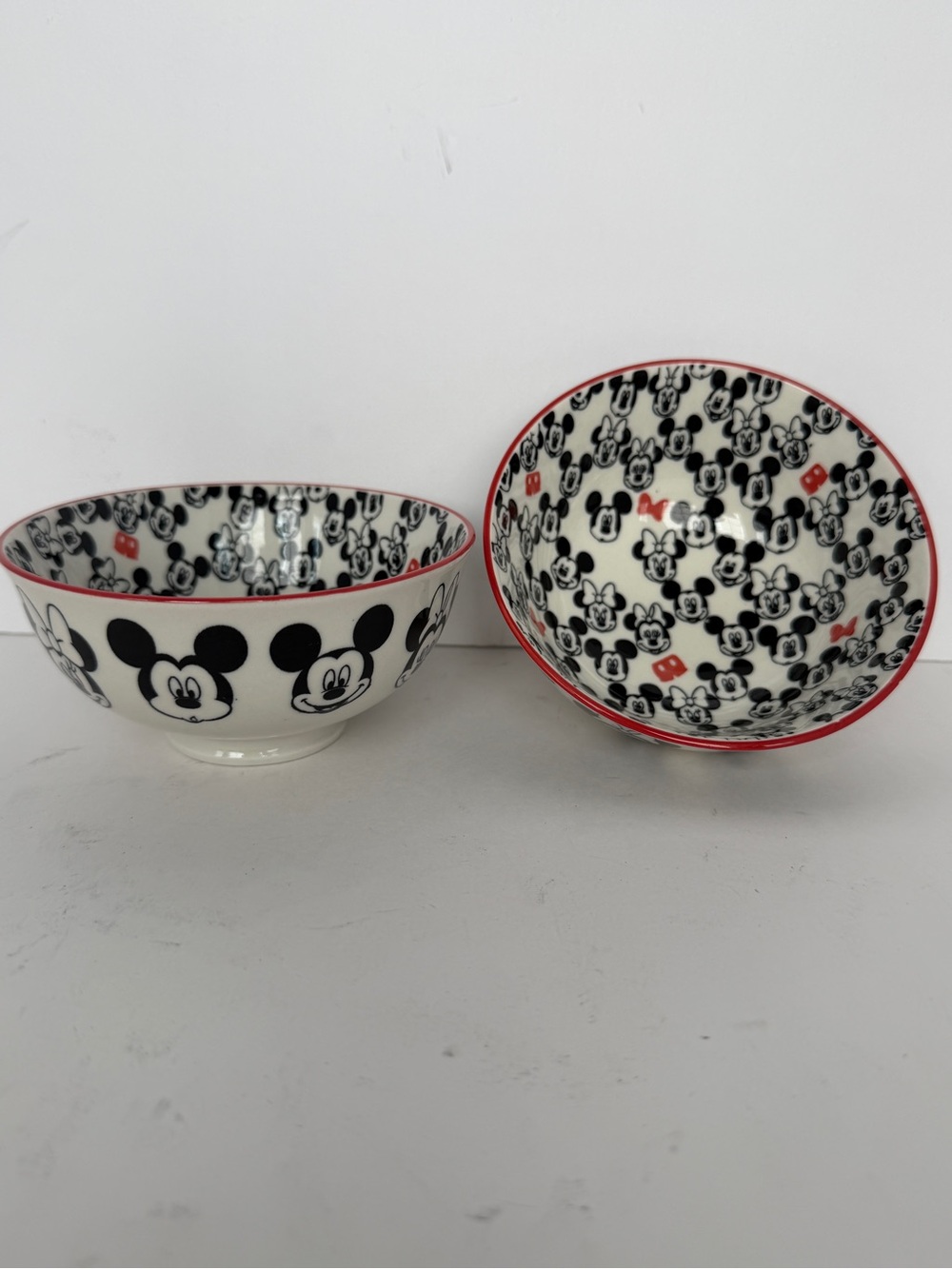 Disney Mickey & Minnie Mouse Ceramic Tidbit Bowls - Set of 2